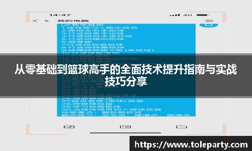 从零基础到篮球高手的全面技术提升指南与实战技巧分享